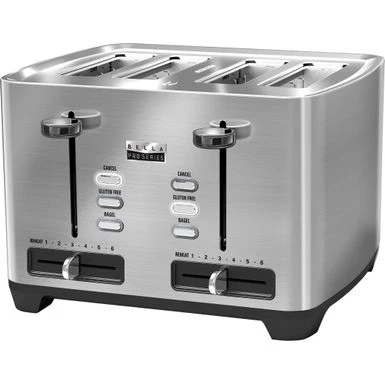 Bella Pro Series - 4-Slice Wide-Slot Toaster - Stainless Steel 2 Bella Pro Series - 4-Slice Wide-Slot Toaster - Stainless Steel - Image 2
