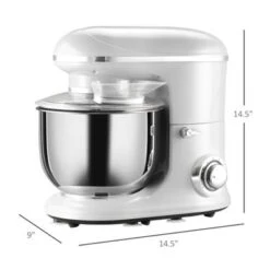 HOMCOM Stand Mixer With Splash Guard, Electric Hand Mixer Set With 6 Qt. Large Mixing Bowl - 14.5" X 9" X 14.5" - Silver -Blender Spark Deals Store d99b0595 e84f 415f 8f37 8985c5c28b25