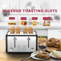 4-slice Stainless Steel Toaster - Red -Blender Spark Deals Store dc74835e 91a6 42e9 bbc5 667568a26062