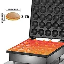 VEVOR Mini Dutch Pancake Maker, 1.7-Inch Diameter Mini Pancake Poffertjes Machine Electric Poffertjes For 25PCs Round Pancakes, 850W Commercial Pancake Maker, 50-300 Poffertjes Maker, Stainless Steel -Blender Spark Deals Store e25b3bba 2afa 4ba8 90ce 1904432a568b