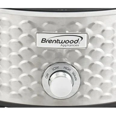 Brentwood Scallop Pattern 4.5 Quart Slow Cooker - Blue 5 Brentwood Scallop Pattern 4.5 Quart Slow Cooker - Blue - Image 5