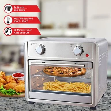Brentwood 1700 Watt 24 Quart Convection Air Fryer Toaster Oven In Silver - 17.25" X 15.75" X 13.25" - Silver - 17.25" X 15.75" X 13.25" 2 Brentwood 1700 Watt 24 Quart Convection Air Fryer Toaster Oven In Silver - 17.25" X 15.75" X 13.25" - Silver - 17.25" X 15.75" X 13.25" - Image 2