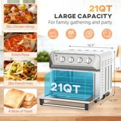 HOMCOM 7-in-1 21 Qt. Air Fryer Toaster Oven Combo 1800W, 4 Slice Toaster Oven - Silver 13 HOMCOM 7-in-1 21 Qt. Air Fryer Toaster Oven Combo 1800W, 4 Slice Toaster Oven - Silver -Blender Spark Deals Store e84cba8c 19e2 416b bacc 0f7cf9ed0372