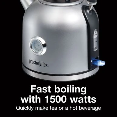 Proctor Silex 1.7 Liter Electric Dome Kettle - Silver 2 Proctor Silex 1.7 Liter Electric Dome Kettle - Silver - Image 2