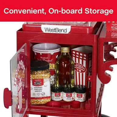 WestBend - 2.5-Ounce Popcorn Cart Popcorn Popper Machine - Red 6 WestBend - 2.5-Ounce Popcorn Cart Popcorn Popper Machine - Red - Image 6