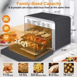 Air Fryer Oven, 26 QT Steam Convection Oven Countertop - Black -Blender Spark Deals Store f6813d78 bcde 4b64 97b9 225067834d88