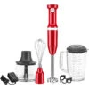 KitchenAid Cordless Variable Speed Hand Blender With Chopper And Whisk Attachment In Empire Red