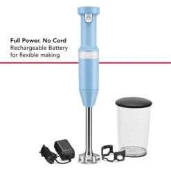 KitchenAid Cordless Variable Speed Hand Blender With Chopper And Whisk Attachment In Blue Velvet -Blender Spark Deals Store khbbv83vb 4