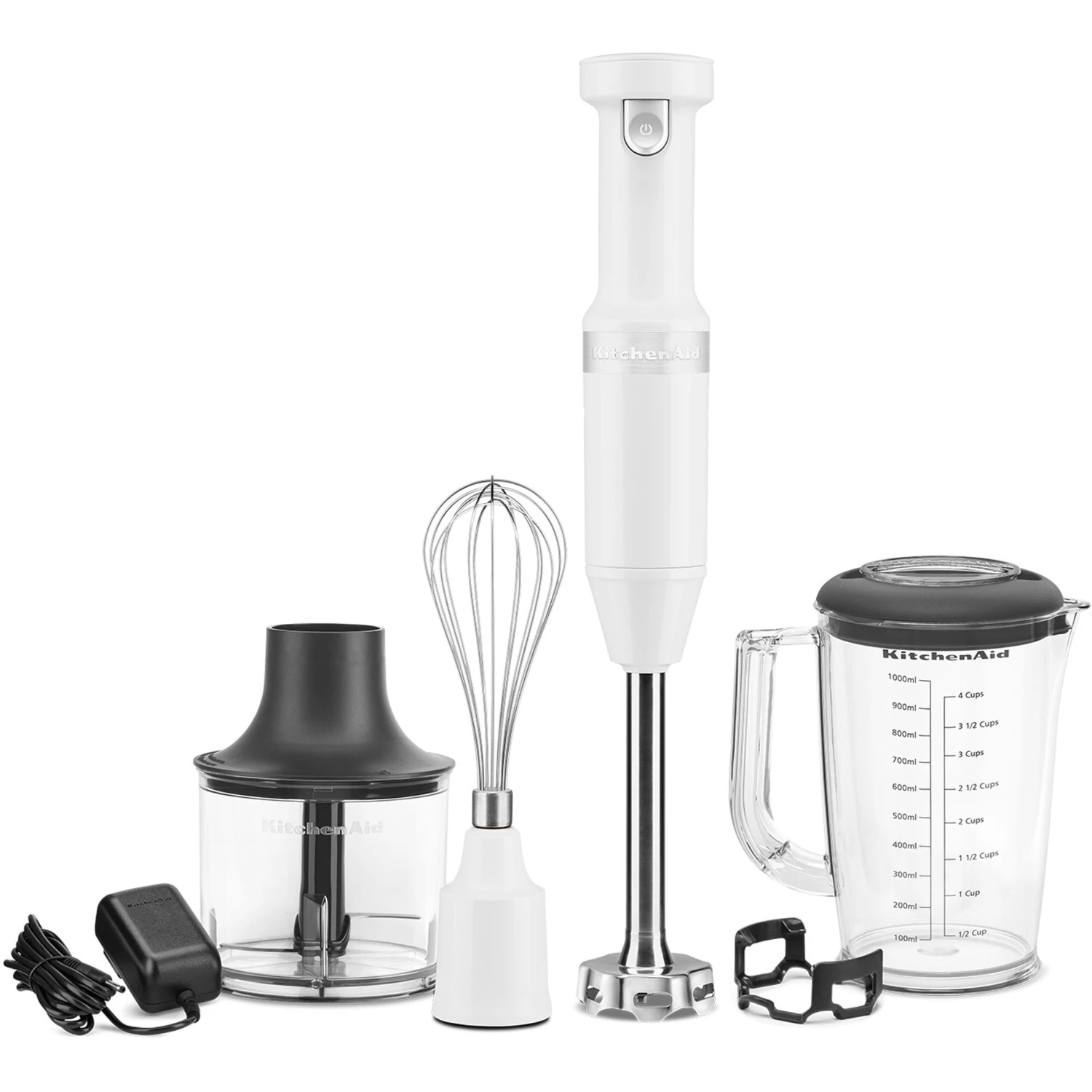 KitchenAid Cordless Variable Speed Hand Blender With Chopper And Whisk Attachment In White 1 KitchenAid Cordless Variable Speed Hand Blender With Chopper And Whisk Attachment In White