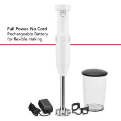 KitchenAid Cordless Variable Speed Hand Blender With Chopper And Whisk Attachment In White 9 KitchenAid Cordless Variable Speed Hand Blender With Chopper And Whisk Attachment In White -Blender Spark Deals Store khbbv83wh 4