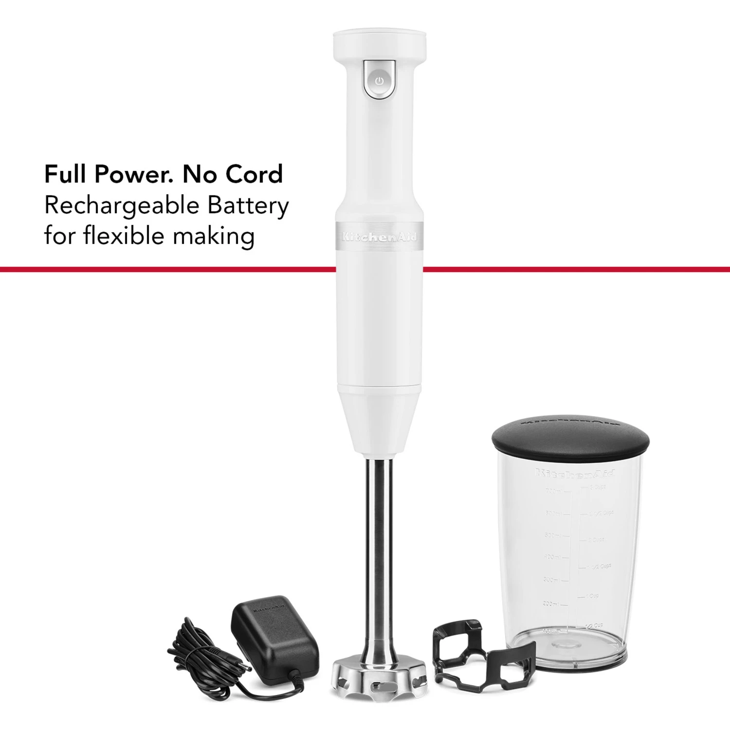 KitchenAid Cordless Variable Speed Hand Blender With Chopper And Whisk Attachment In White 5 KitchenAid Cordless Variable Speed Hand Blender With Chopper And Whisk Attachment In White - Image 5