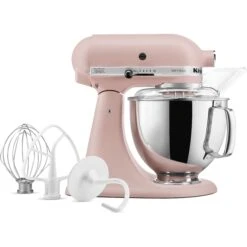KitchenAid Artisan Series 325-Watt Tilt-Back Head Stand Mixer In Feather Pink -Blender Spark Deals Store ksm150psft 4